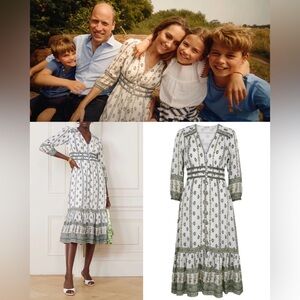 NWOT Veronica Beard Castella Boho Dress in Ivory ASO Kate Middleton -UK10/US6